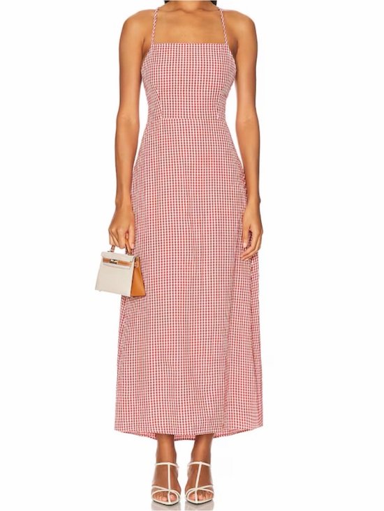 Posse Dresses & Skirts - NWT Posse Strappy Back Cotton Red Gingham Dress XS